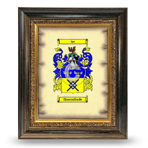 Horroxforde Coat of Arms Framed - Heirloom