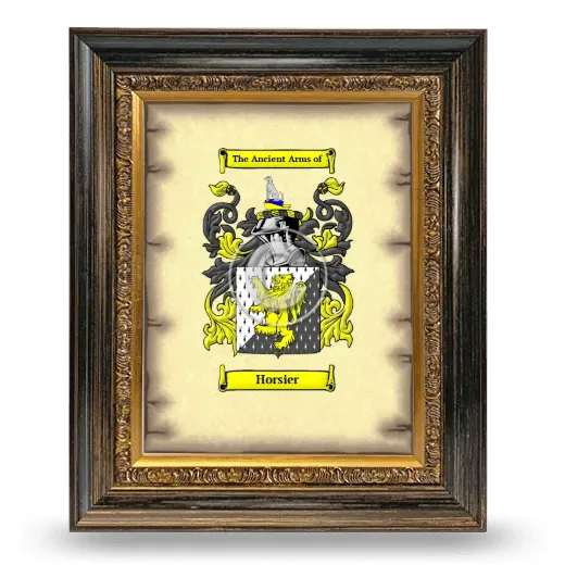 Horsier Coat of Arms Framed - Heirloom