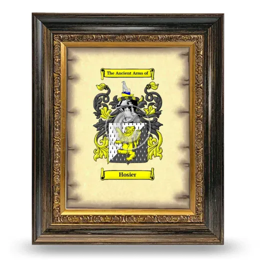 Hosier Coat of Arms Framed - Heirloom