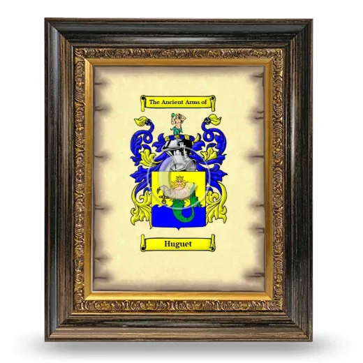 Huguet Coat of Arms Framed - Heirloom