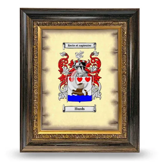 Hurds Coat of Arms Framed - Heirloom