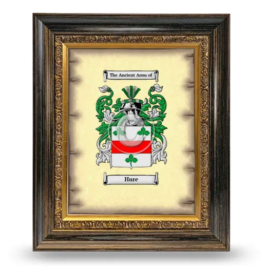 Hure Coat of Arms Framed - Heirloom