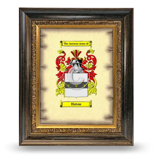 Huton Coat of Arms Framed - Heirloom