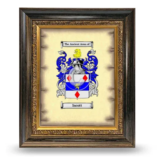 Incott Coat of Arms Framed - Heirloom