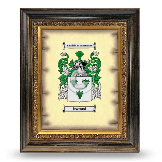 Irwrand Coat of Arms Framed - Heirloom