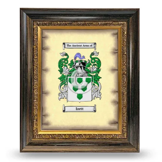 Izett Coat of Arms Framed - Heirloom