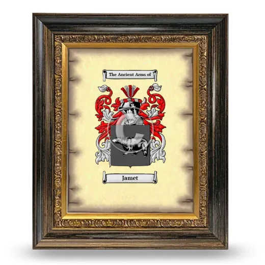 Jamet Coat of Arms Framed - Heirloom