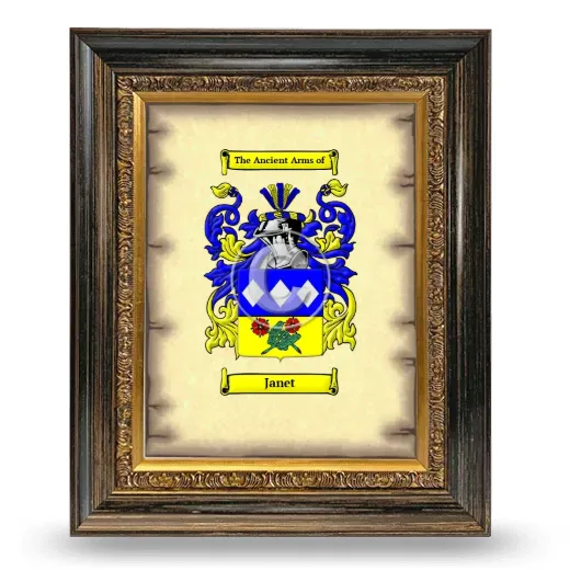 Janet Coat of Arms Framed - Heirloom