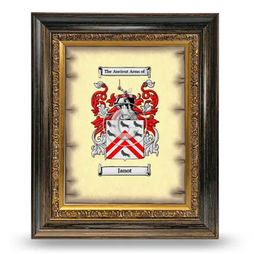 Janot Coat of Arms Framed - Heirloom