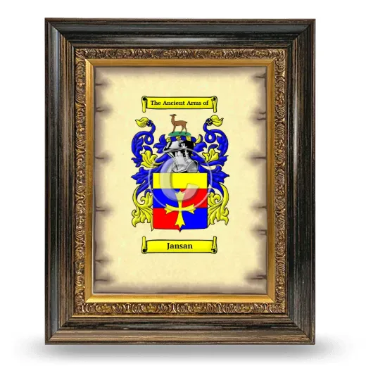 Jansan Coat of Arms Framed - Heirloom