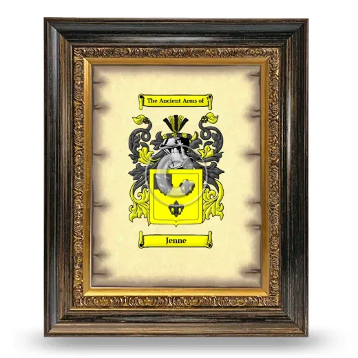 Jenne Coat of Arms Framed - Heirloom