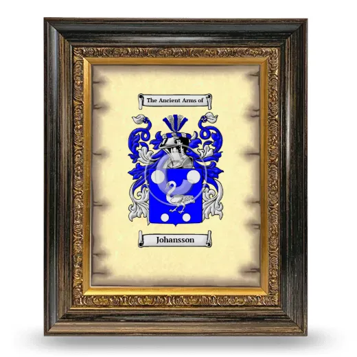 Johansson Coat of Arms Framed - Heirloom