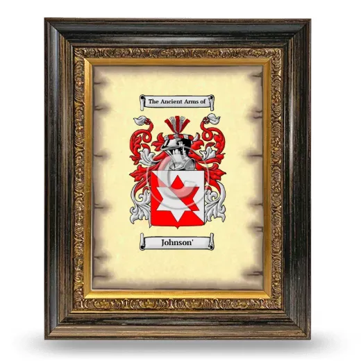 Johnson' Coat of Arms Framed - Heirloom
