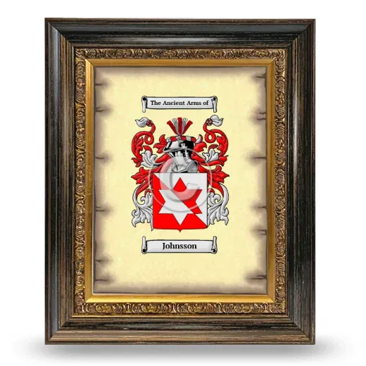 Johnsson Coat of Arms Framed - Heirloom