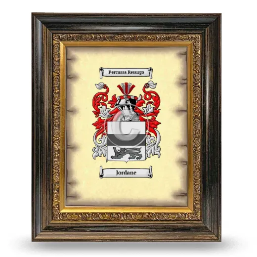Jordane Coat of Arms Framed - Heirloom