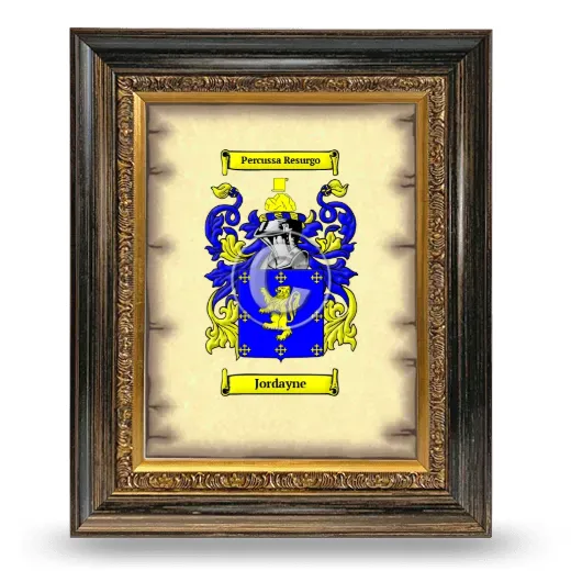 Jordayne Coat of Arms Framed - Heirloom