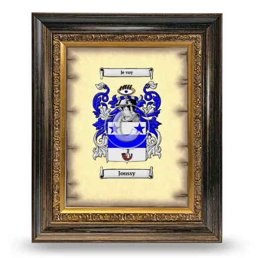 Joussy Coat of Arms Framed - Heirloom