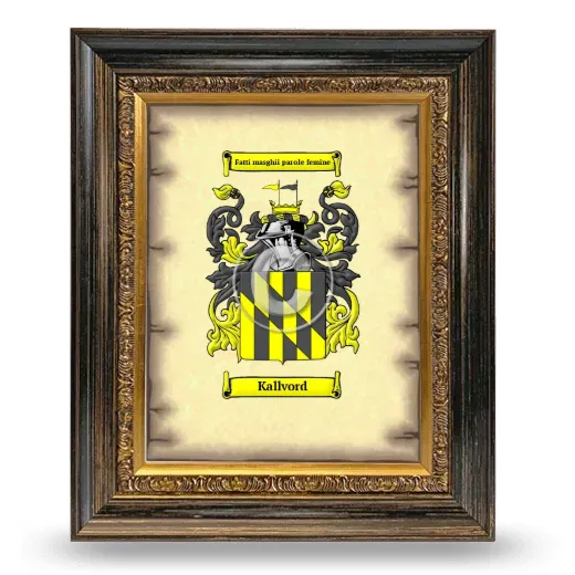Kallvord Coat of Arms Framed - Heirloom