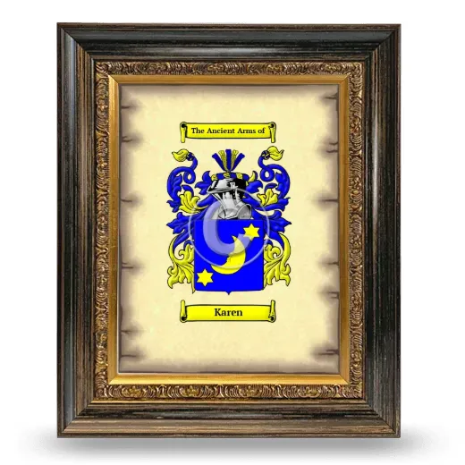 Karen Coat of Arms Framed - Heirloom