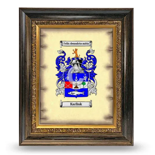 Karlink Coat of Arms Framed - Heirloom