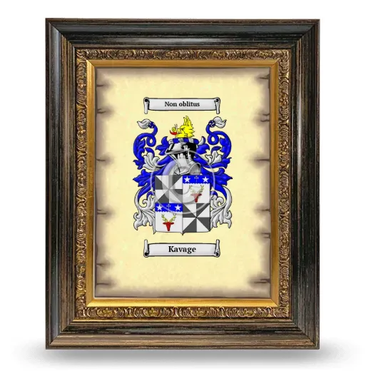 Kavage Coat of Arms Framed - Heirloom