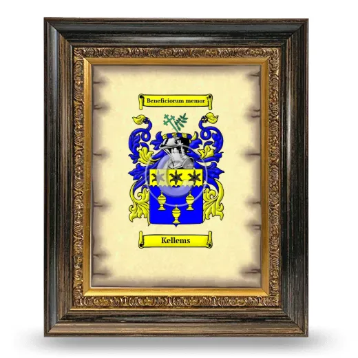 Kellems Coat of Arms Framed - Heirloom
