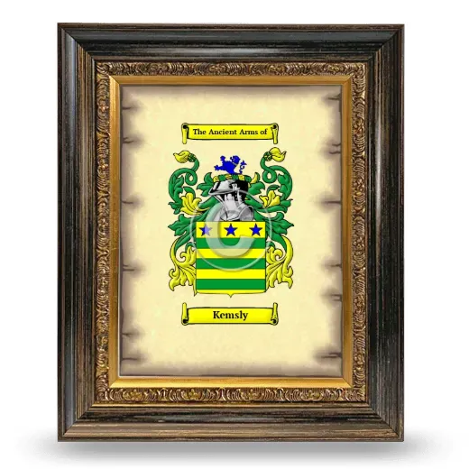 Kemsly Coat of Arms Framed - Heirloom