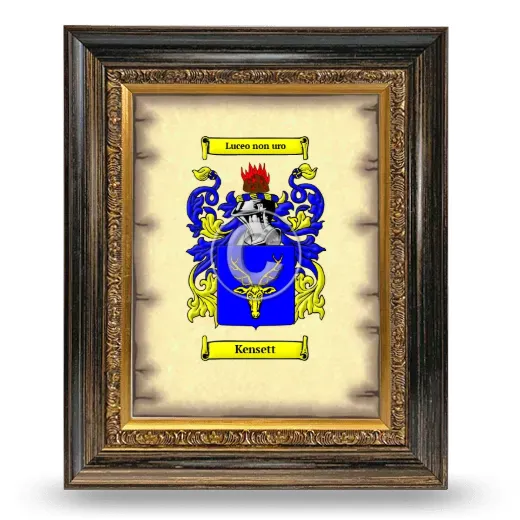 Kensett Coat of Arms Framed - Heirloom