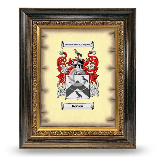 Kerven Coat of Arms Framed - Heirloom