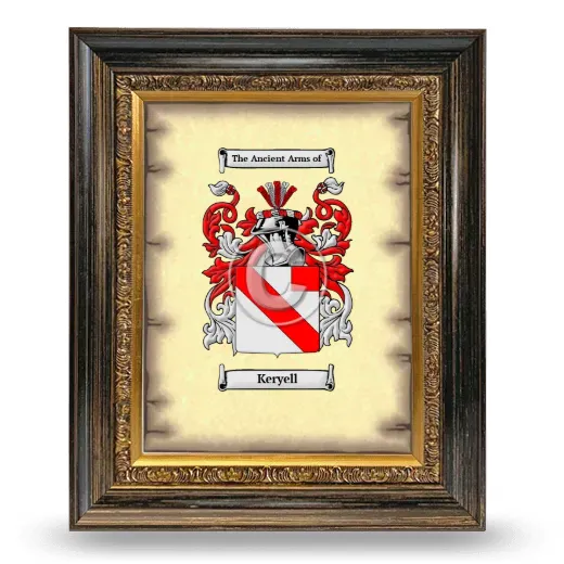 Keryell Coat of Arms Framed - Heirloom
