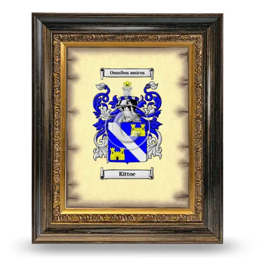 Kittoe Coat of Arms Framed - Heirloom