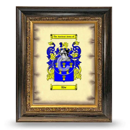 Kiw Coat of Arms Framed - Heirloom