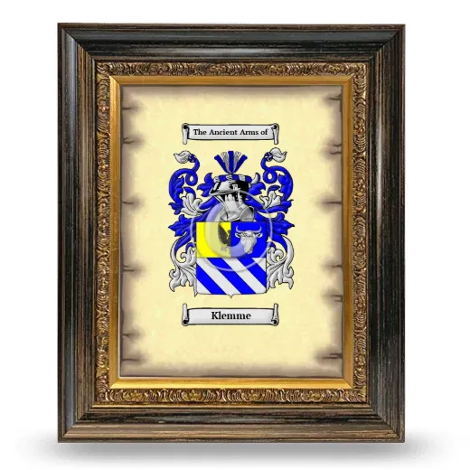 Klemme Coat of Arms Framed - Heirloom