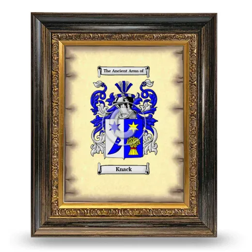 Knack Coat of Arms Framed - Heirloom