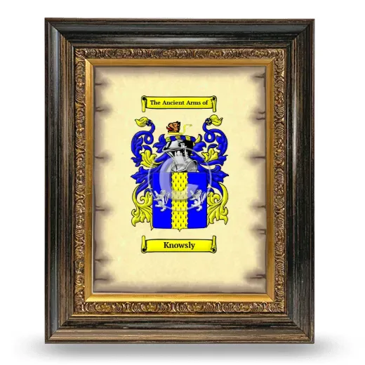 Knowsly Coat of Arms Framed - Heirloom