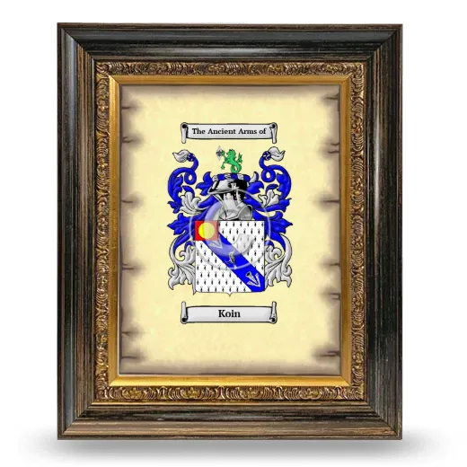 Koin Coat of Arms Framed - Heirloom