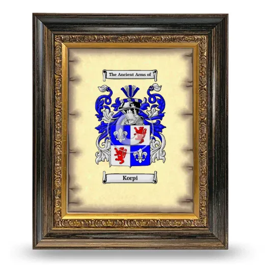 Korpi Coat of Arms Framed - Heirloom
