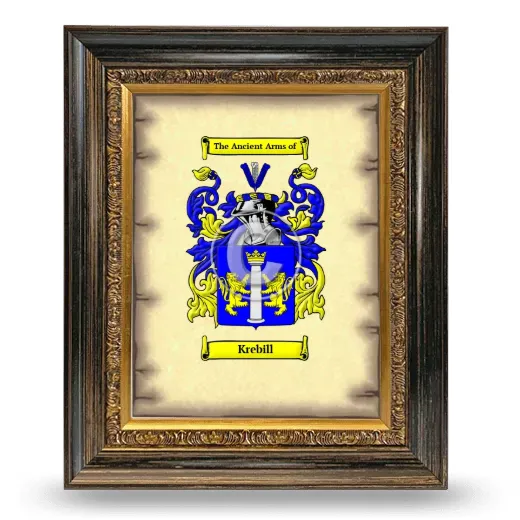 Krebill Coat of Arms Framed - Heirloom