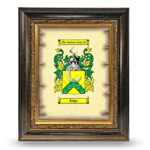 Krips Coat of Arms Framed - Heirloom