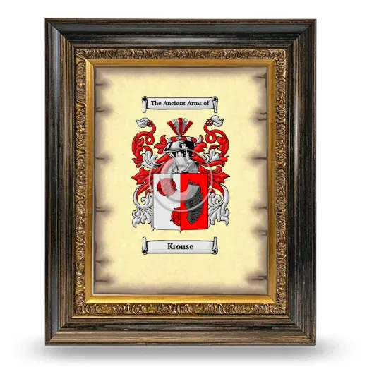Krouse Coat of Arms Framed - Heirloom