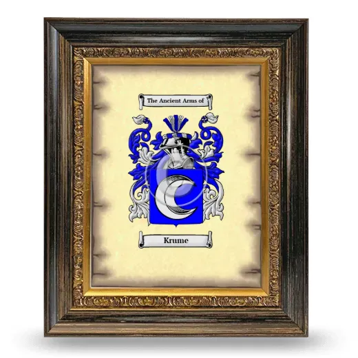 Krume Coat of Arms Framed - Heirloom