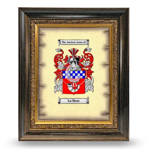La'fleur Coat of Arms Framed - Heirloom