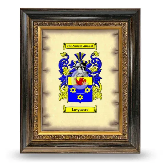 La-guerre Coat of Arms Framed - Heirloom