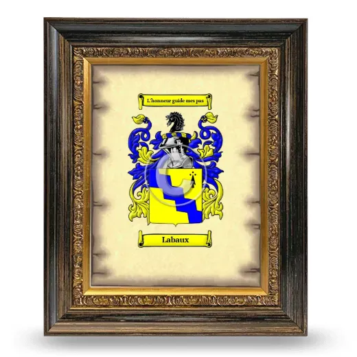 Labaux Coat of Arms Framed - Heirloom