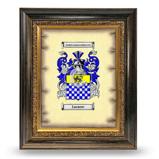 Lacarre Coat of Arms Framed - Heirloom