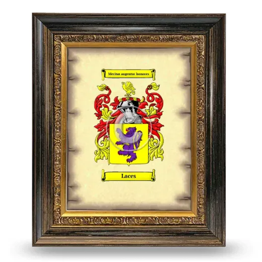 Laces Coat of Arms Framed - Heirloom