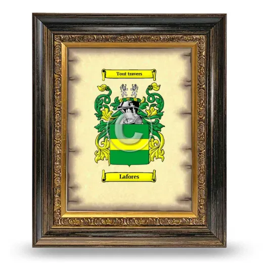 Lafores Coat of Arms Framed - Heirloom