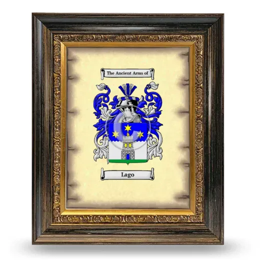 Lago Coat of Arms Framed - Heirloom