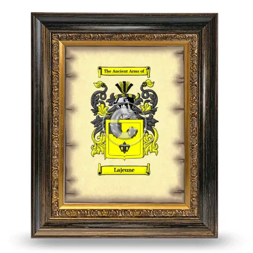 Lajeune Coat of Arms Framed - Heirloom