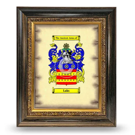 Laks Coat of Arms Framed - Heirloom